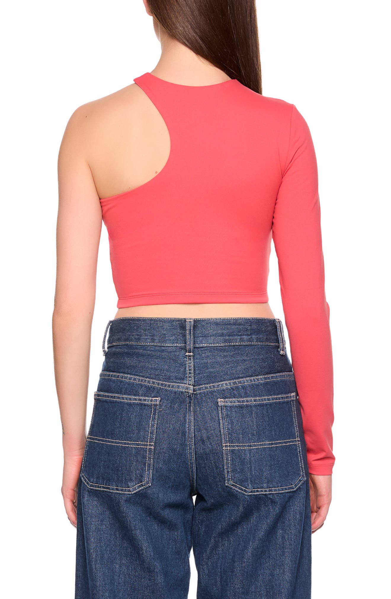 Susana Monaco One-Shoulder Cutout Crop Top
