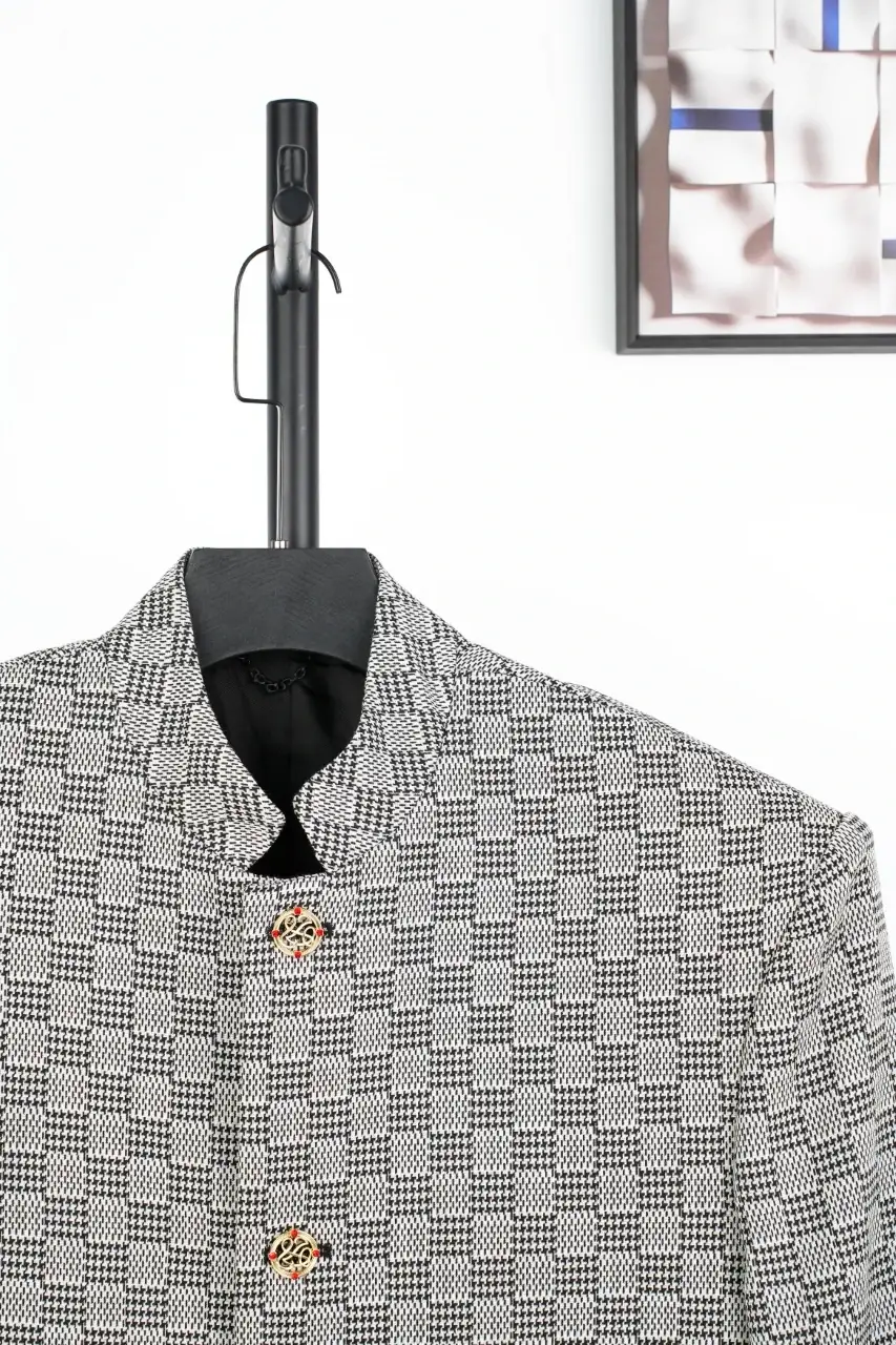 Louis Vuitton Grey Houndstooth Casual Blazer product photo from LabelPicks