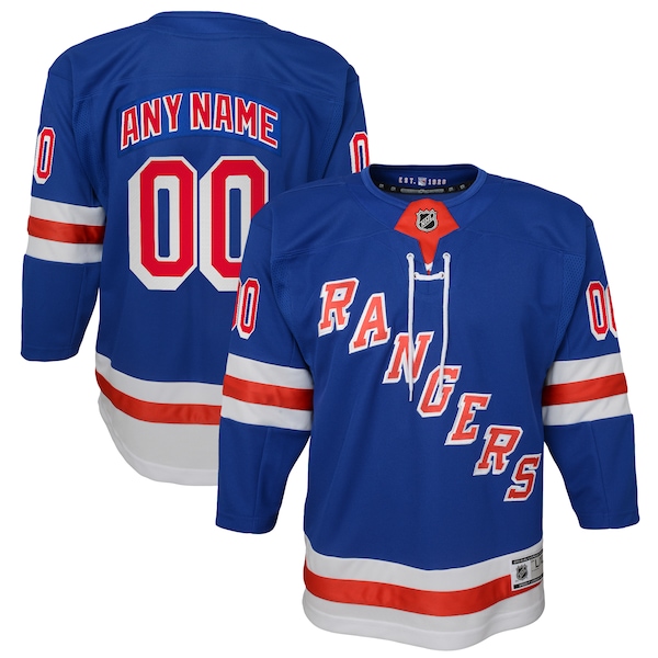 New York Rangers Youth Home Premier Custom Jersey - Blue