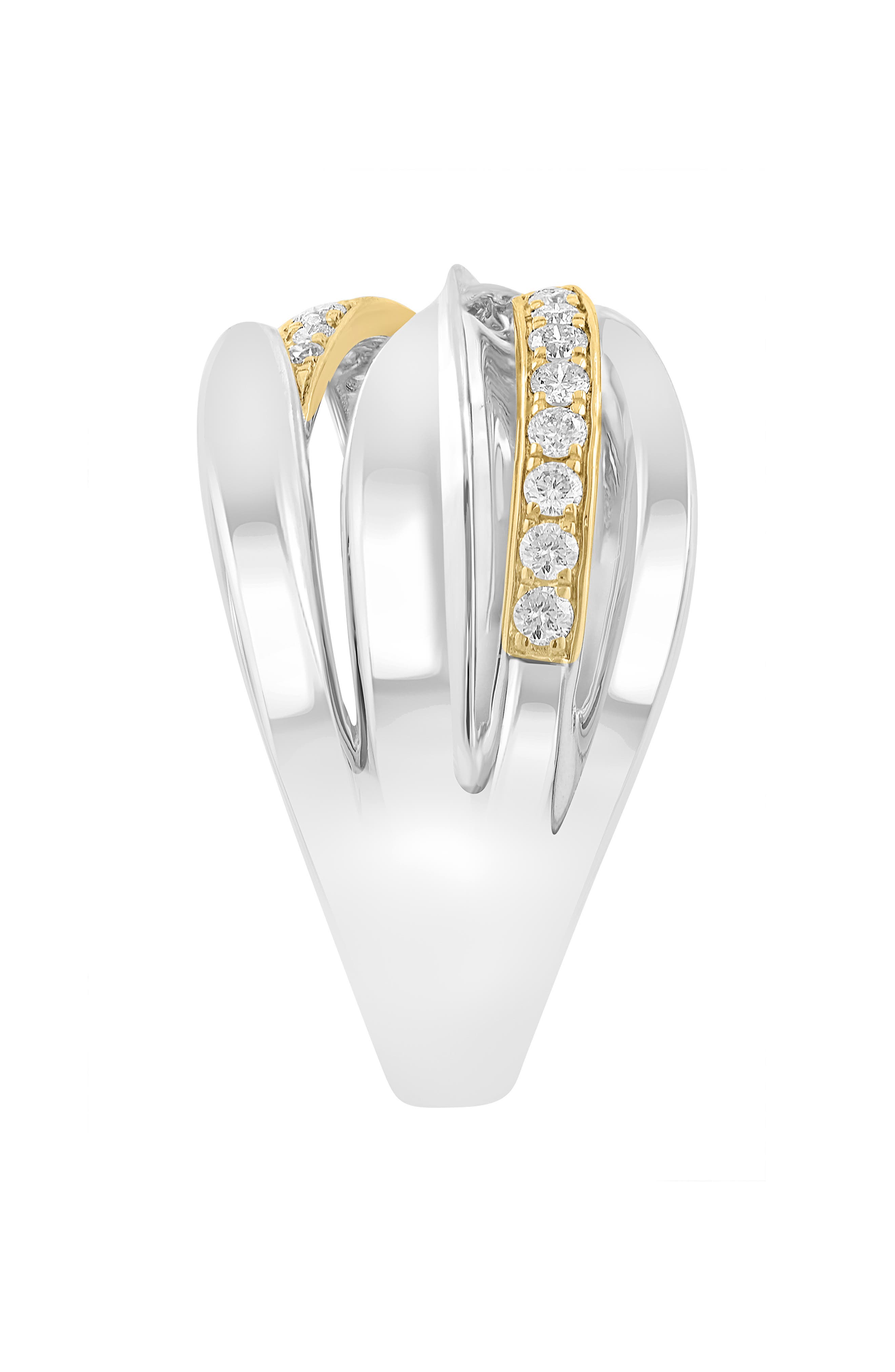 EFFY Two-Tone Diamond Swirl Ring
