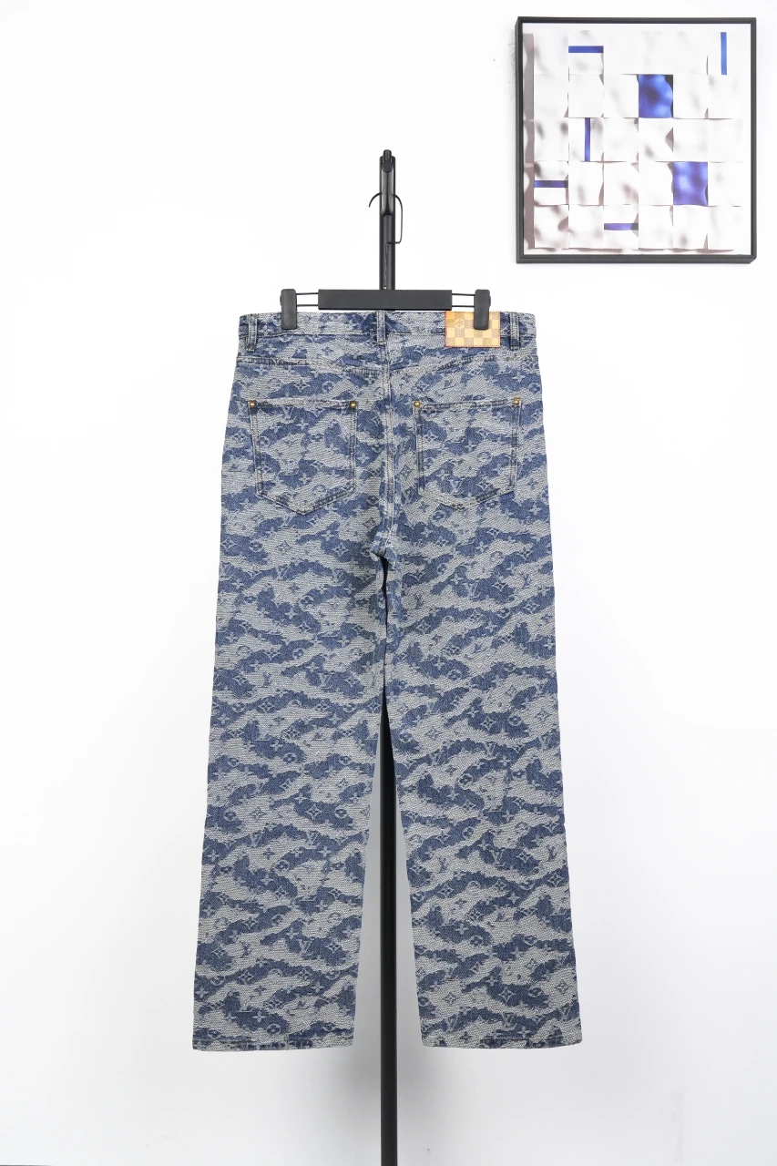 Louis Vuitton Blue Grey Camouflage Denim Pants product photo from LabelPicks