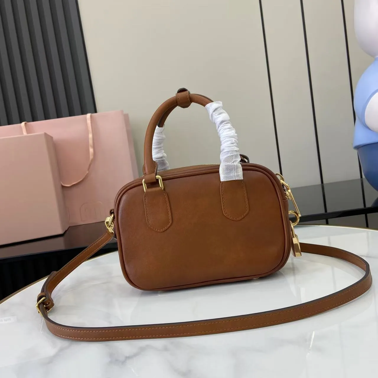 Miu Miu Brown Calfskin Top Handle Bag product photo from LabelPicks