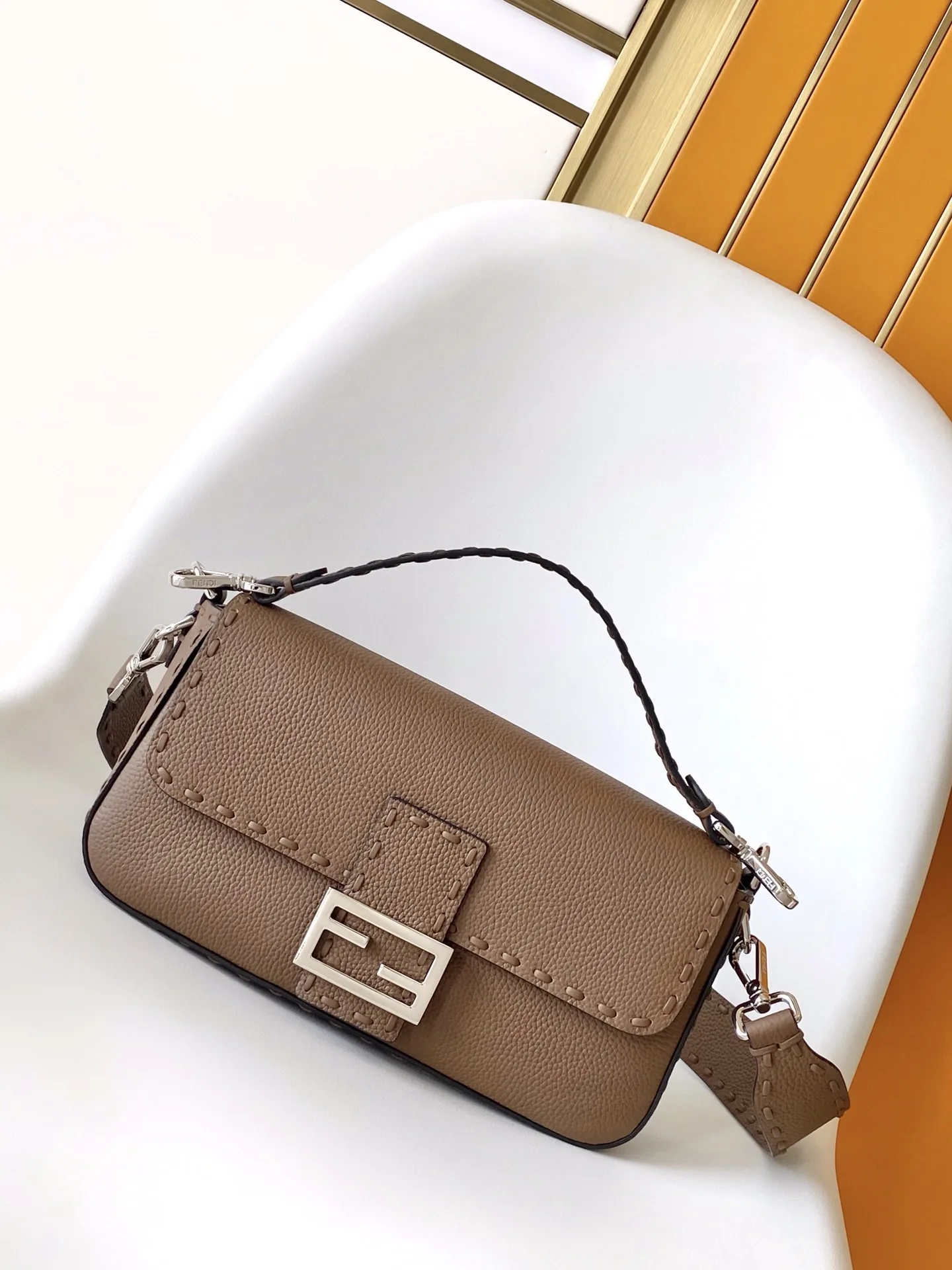 Fendi Grained Leather Shoulder Bag product photo from LabelPicks