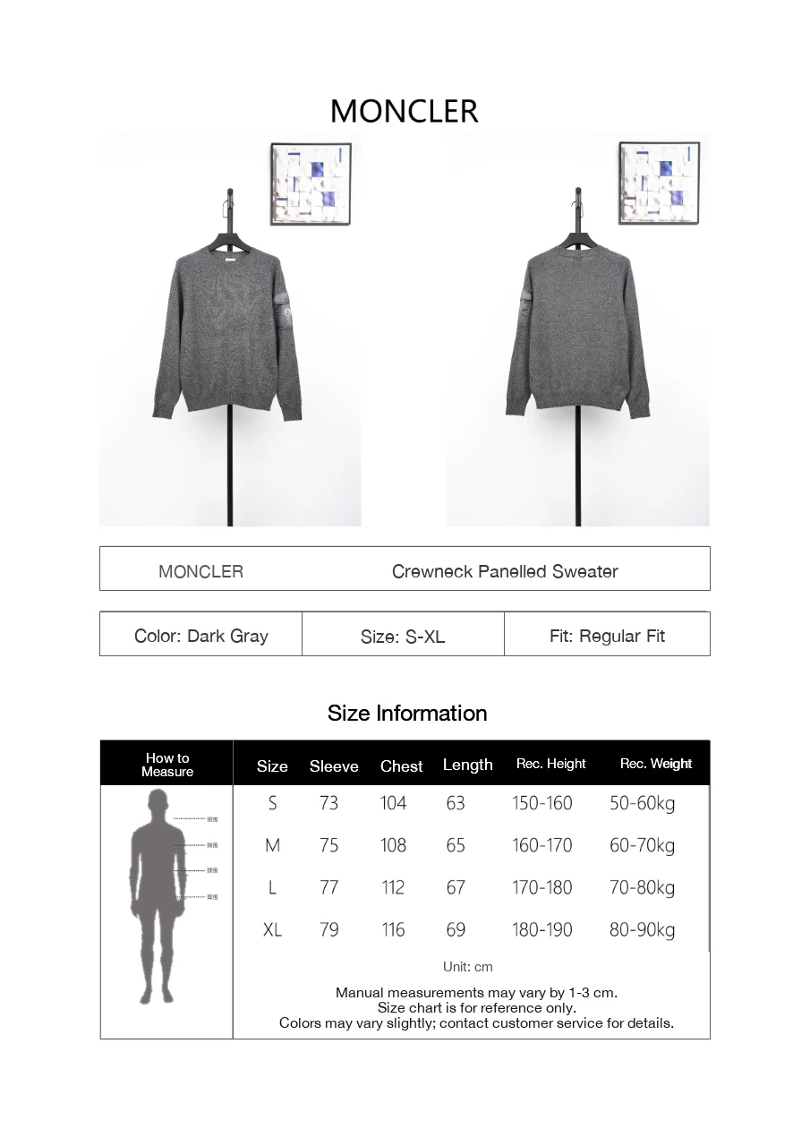 Moncler Grey Mixed-Knit Crewneck Sweater product photo from LabelPicks