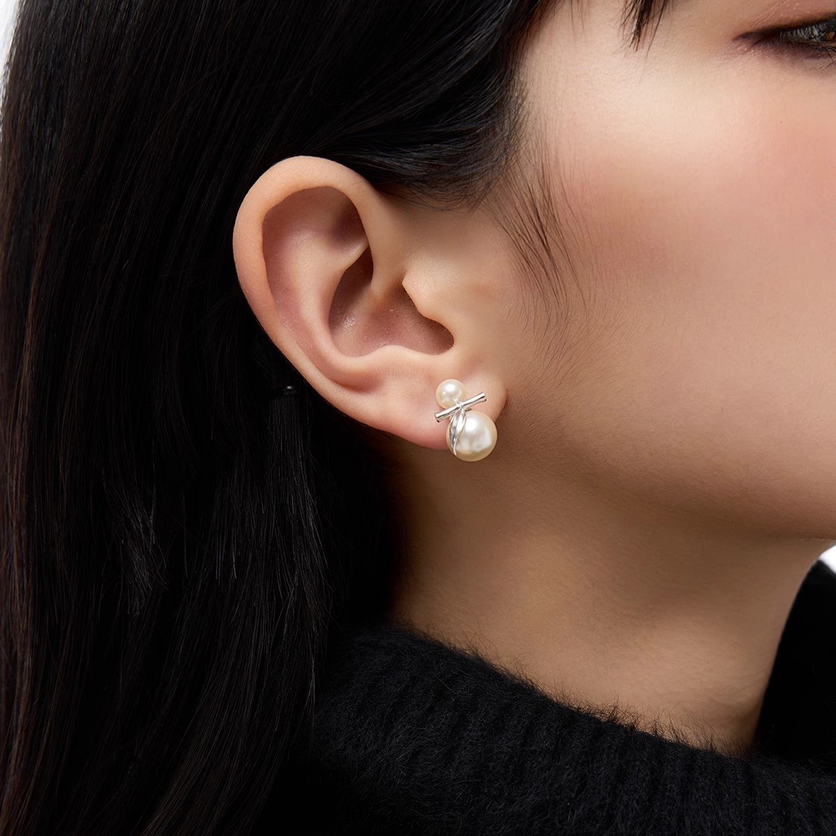 925 sterling silver bamboo-shaped shell bead earrings, a new Chinese-style, elegant, and artistic design for women, perfect for summer and featuring a natural, rustic aesthetic