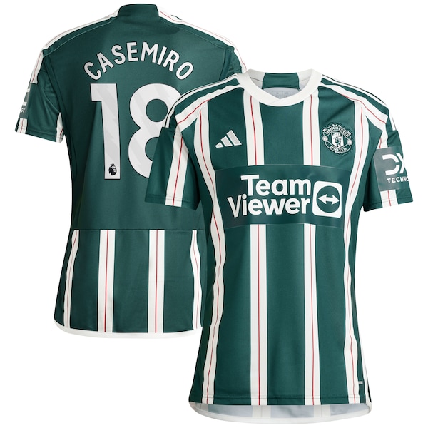 Casemiro Manchester United adidas 2023/24 Away Replica Player Jersey - Green/Red