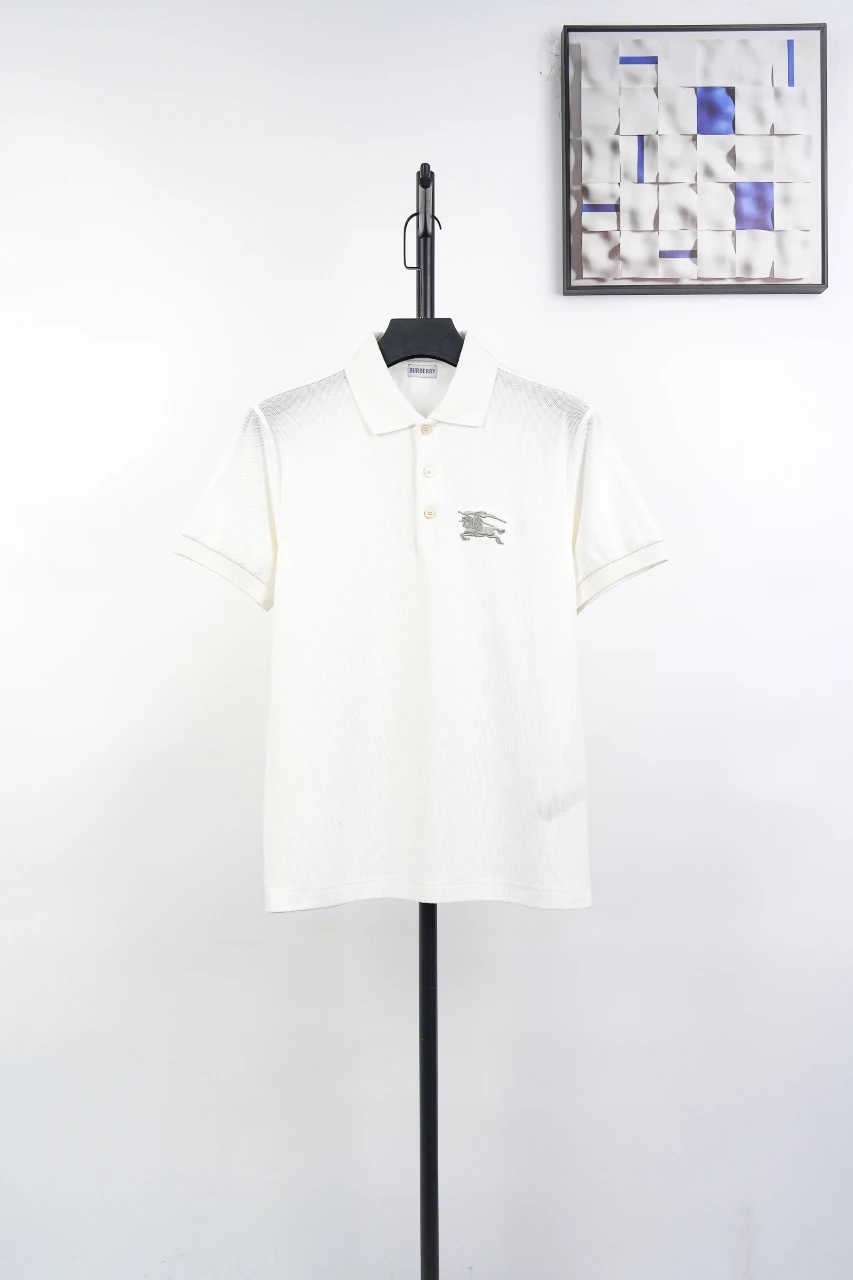 Burberry White Equestrian Knight Embroidered Polo Shirt product photo from LabelPicks