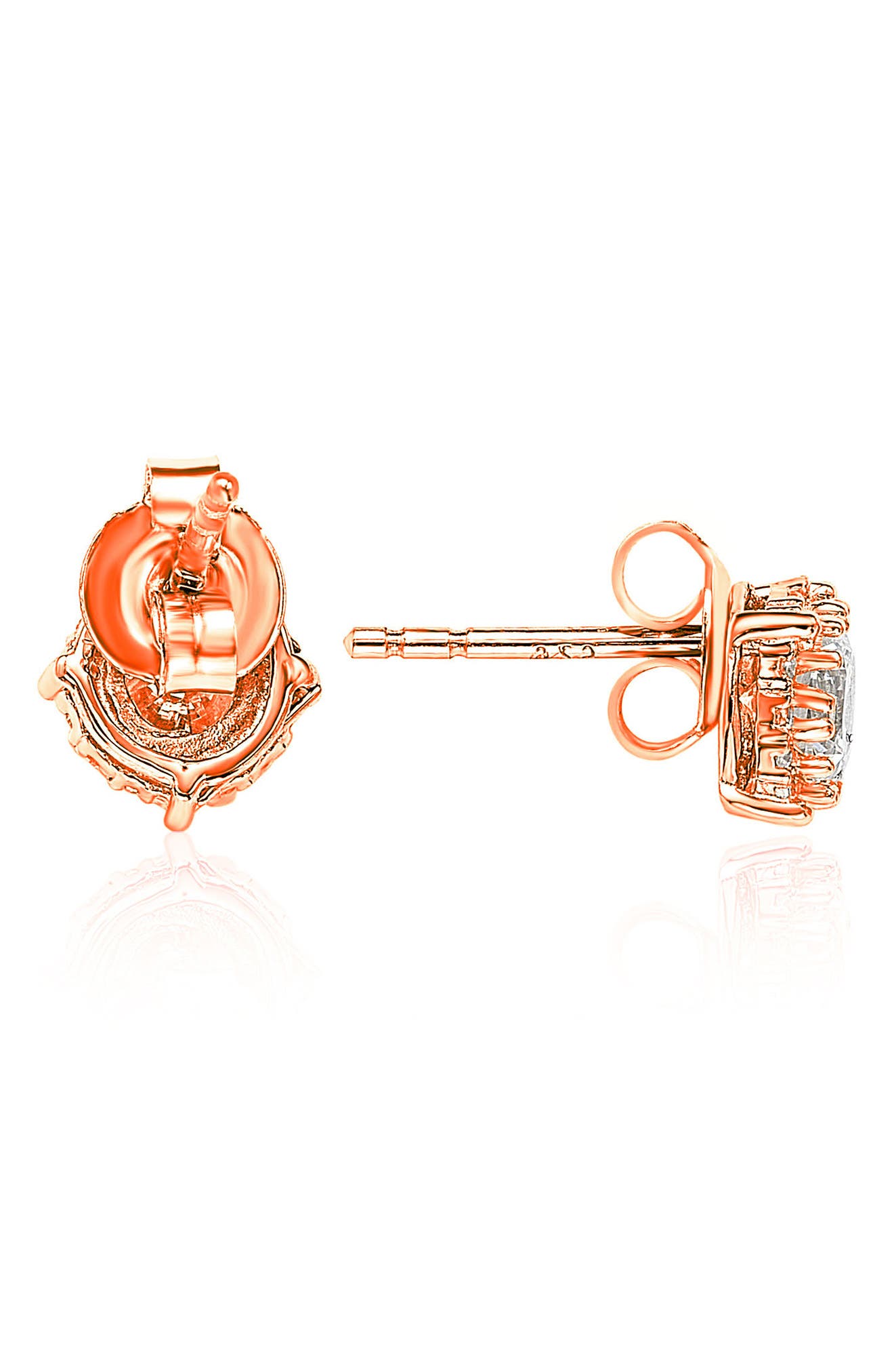 SUZY LEVIAN Rose Sterling Silver CZ Stud Earrings