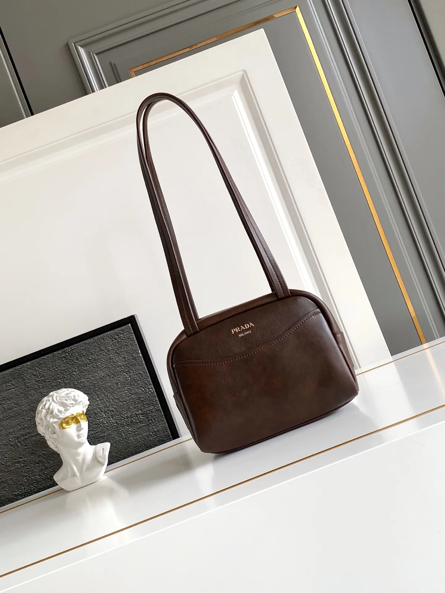 Prada Suede Leather Top Handle Bag product photo from LabelPicks