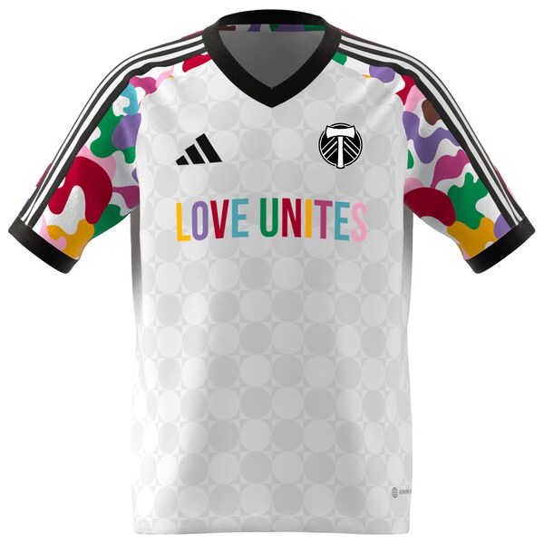 Portland Timbers adidas Youth 2024 Pride Pre-Match Top - White