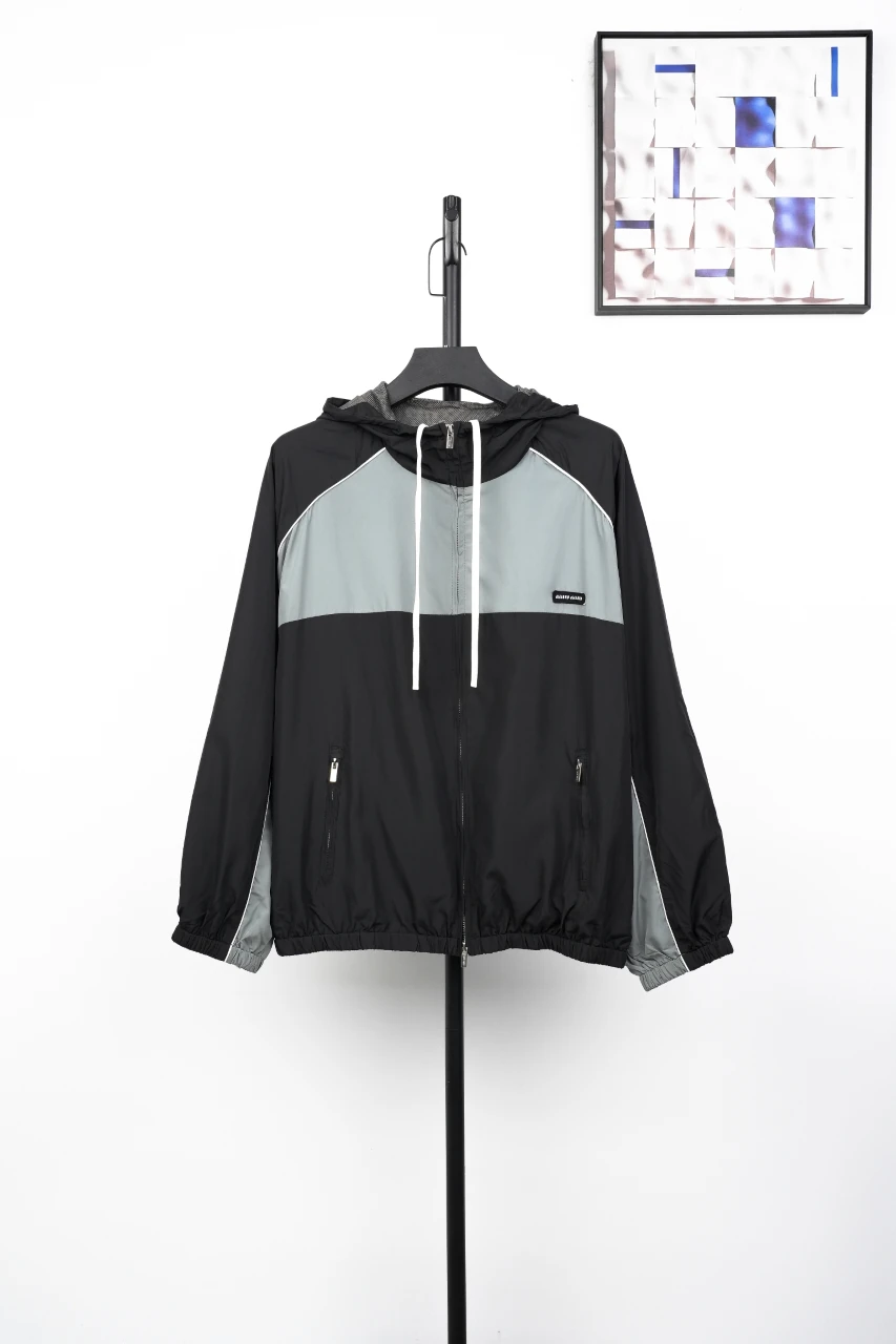Miu Miu Black Light Blue Colorblock Hooded Jacket product photo from LabelPicks