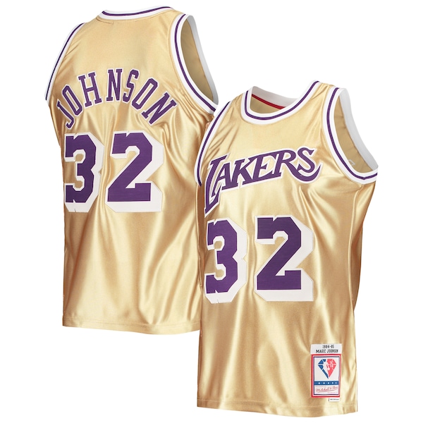 Magic Johnson Los Angeles Lakers 75th Anniversary 1984/85 Hardwood Classics Swingman Jersey - Gold
