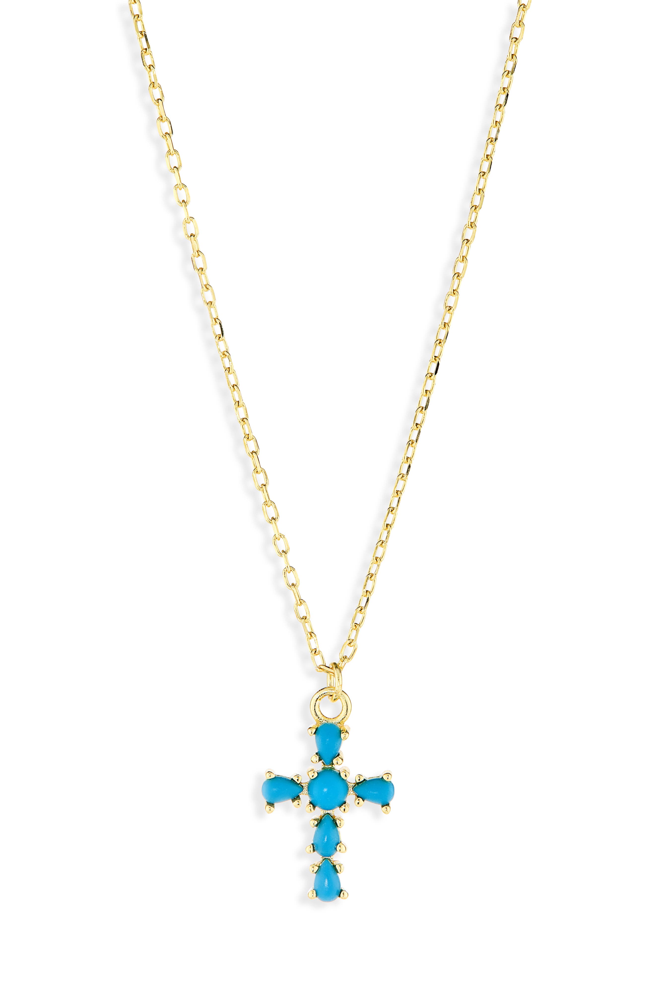 ARGENTO VIVO Turquoise Cross Pendant Necklace