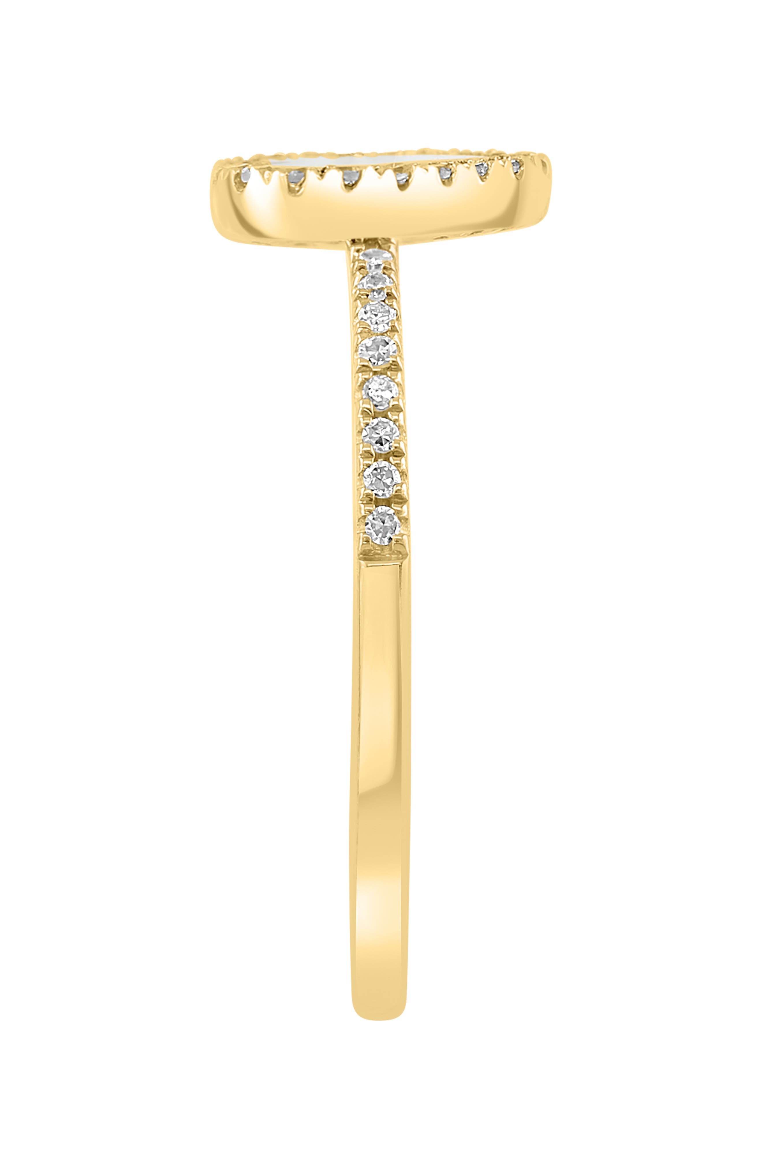 EFFY Diamond Pavé Mother of Pearl Heart Shaped Ring - 0.17ct