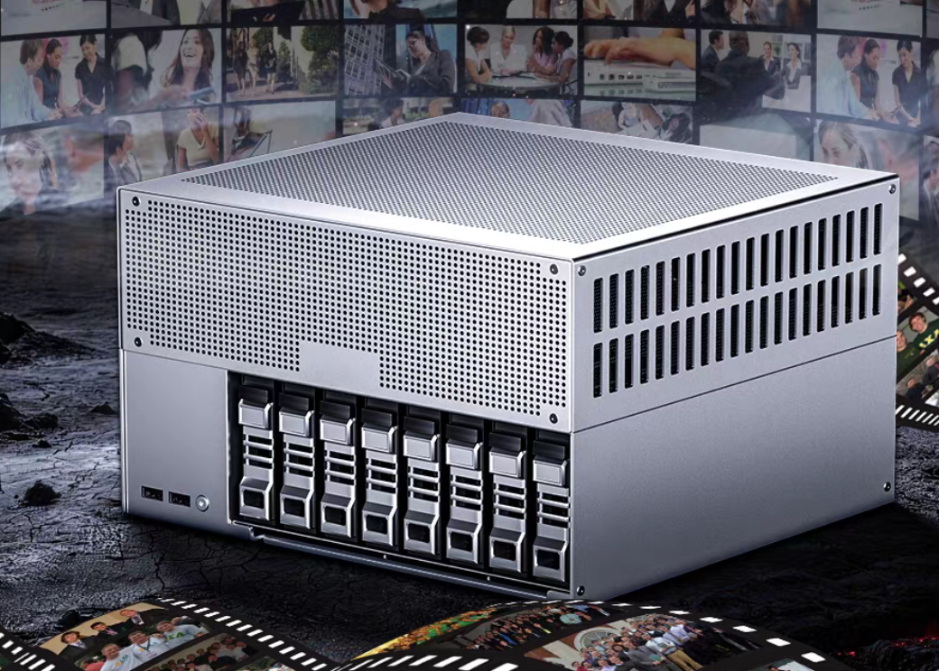 XSM NAS MiniPC Intel 285H 32GB + 1TB 8 Bays 3.5‘’ HDD USB4 Brand New - GreshamTech