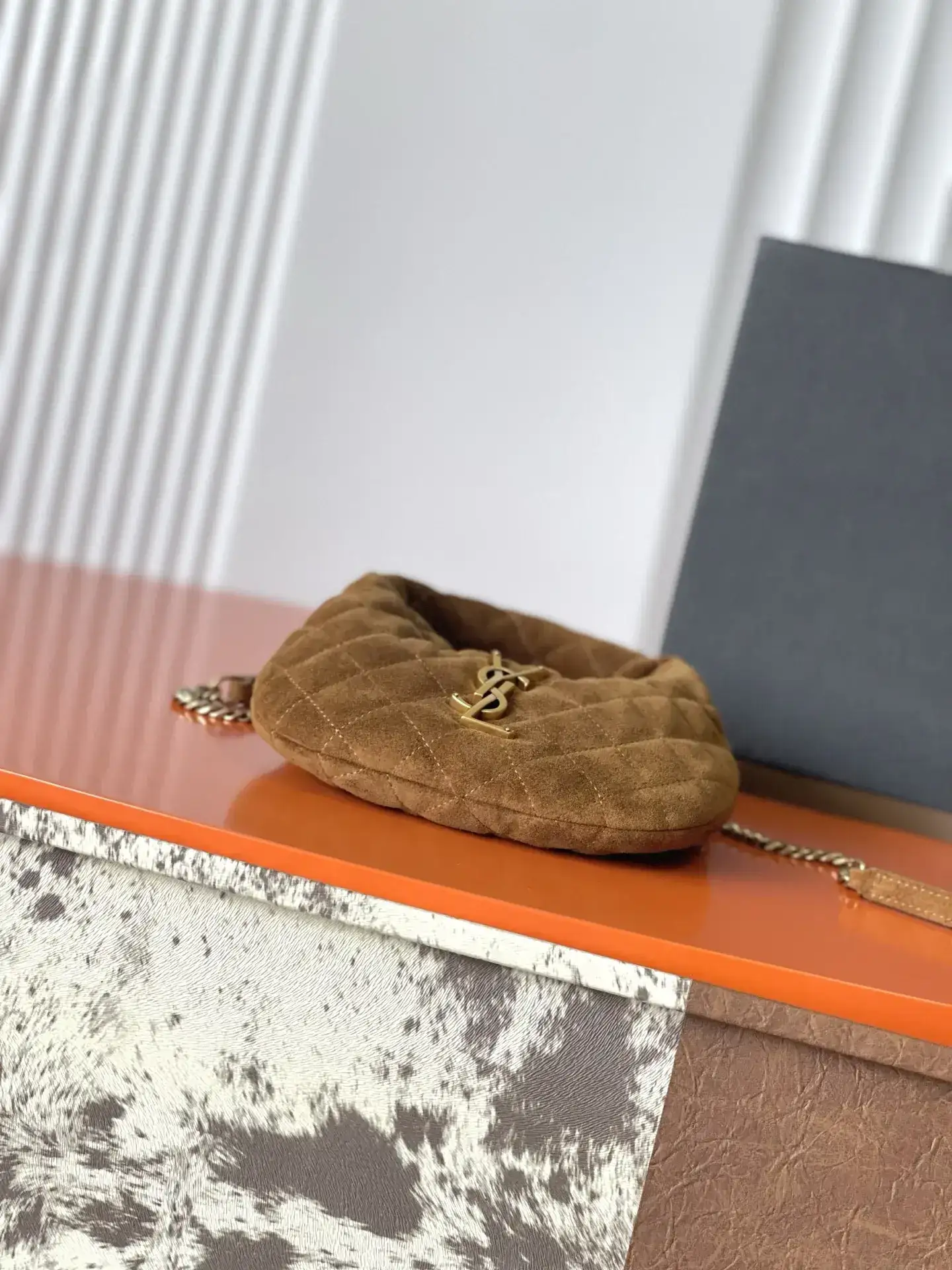 Saint Laurent Brown Quilted Leather Hobo Bag product photo from LabelPicks