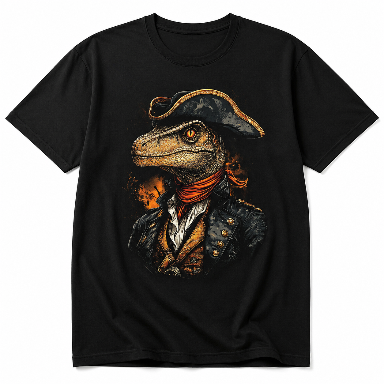 Camiseta Velociraptor Pirata - Diseño Exclusivo de Estilo Vintage