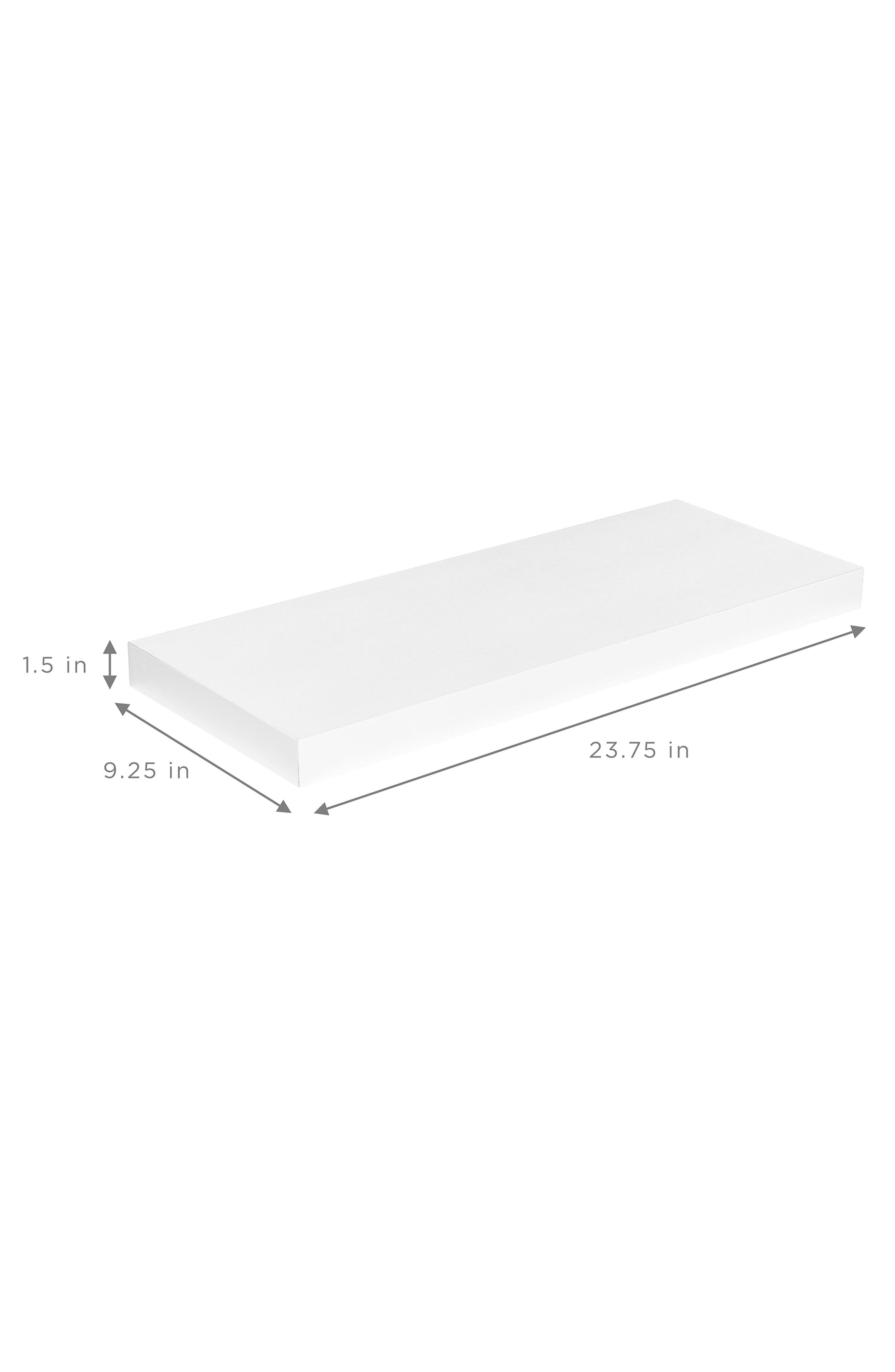 SORBUS Set of 2 White Floating Rectangle Wall Shelves