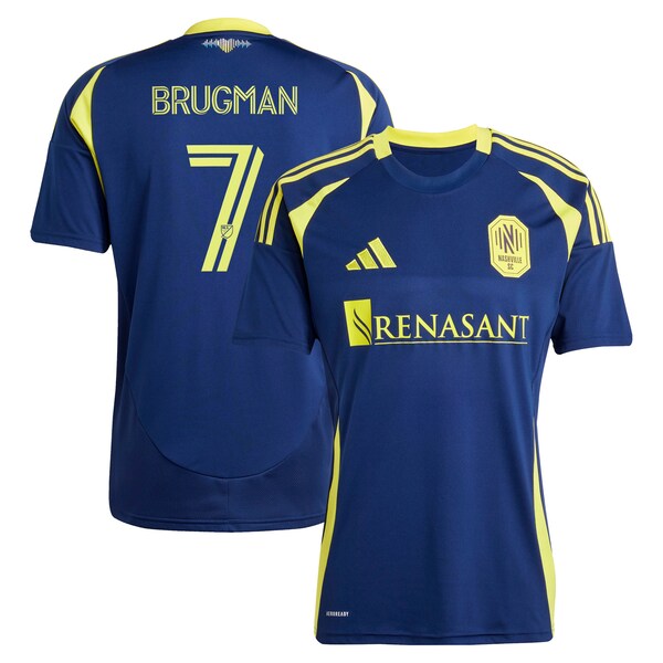 Gastón Brugman Nashville SC adidas 2025 The Heart of Nashville Kit Replica Player Jersey - Navy