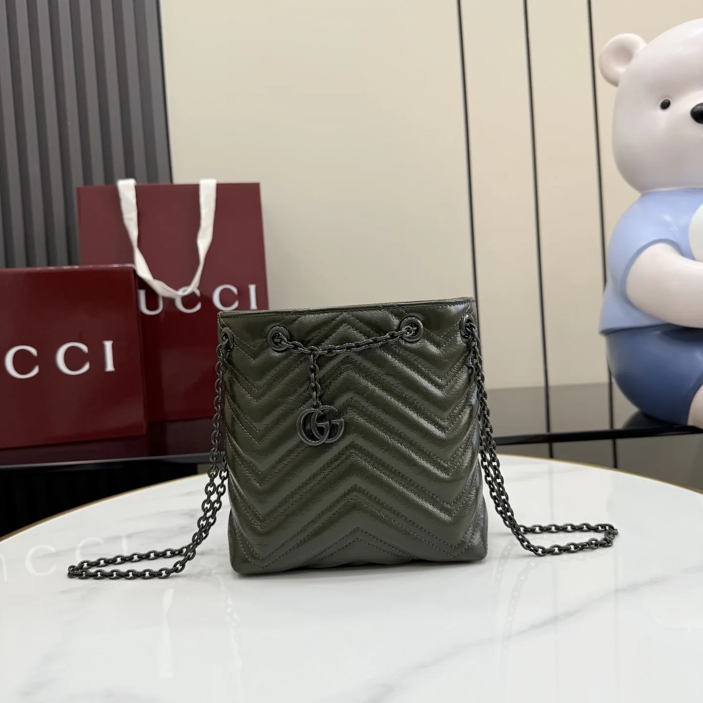 Gucci GG Supreme Canvas Marmont Bucket Bag product photo from LabelPicks