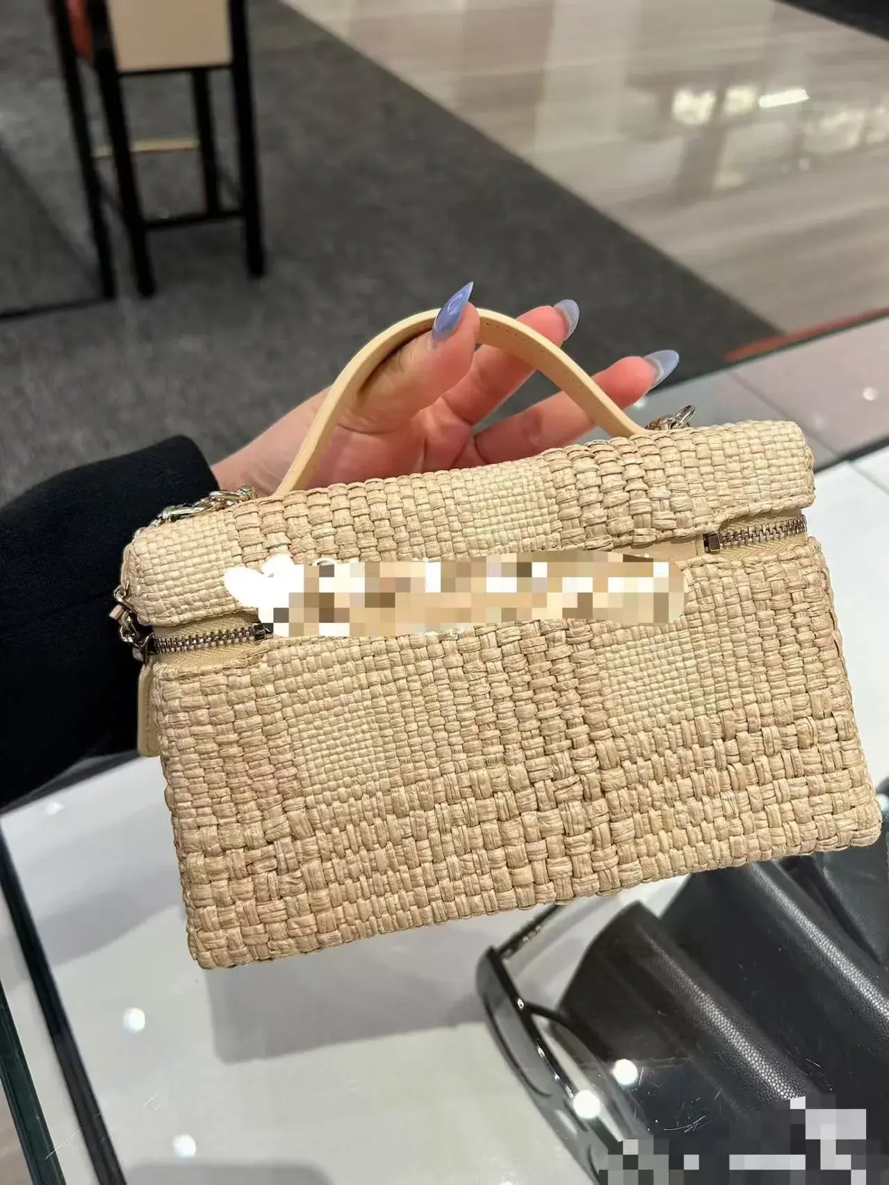Chanel Beige Woven Leather Top Handle Bag product photo from LabelPicks