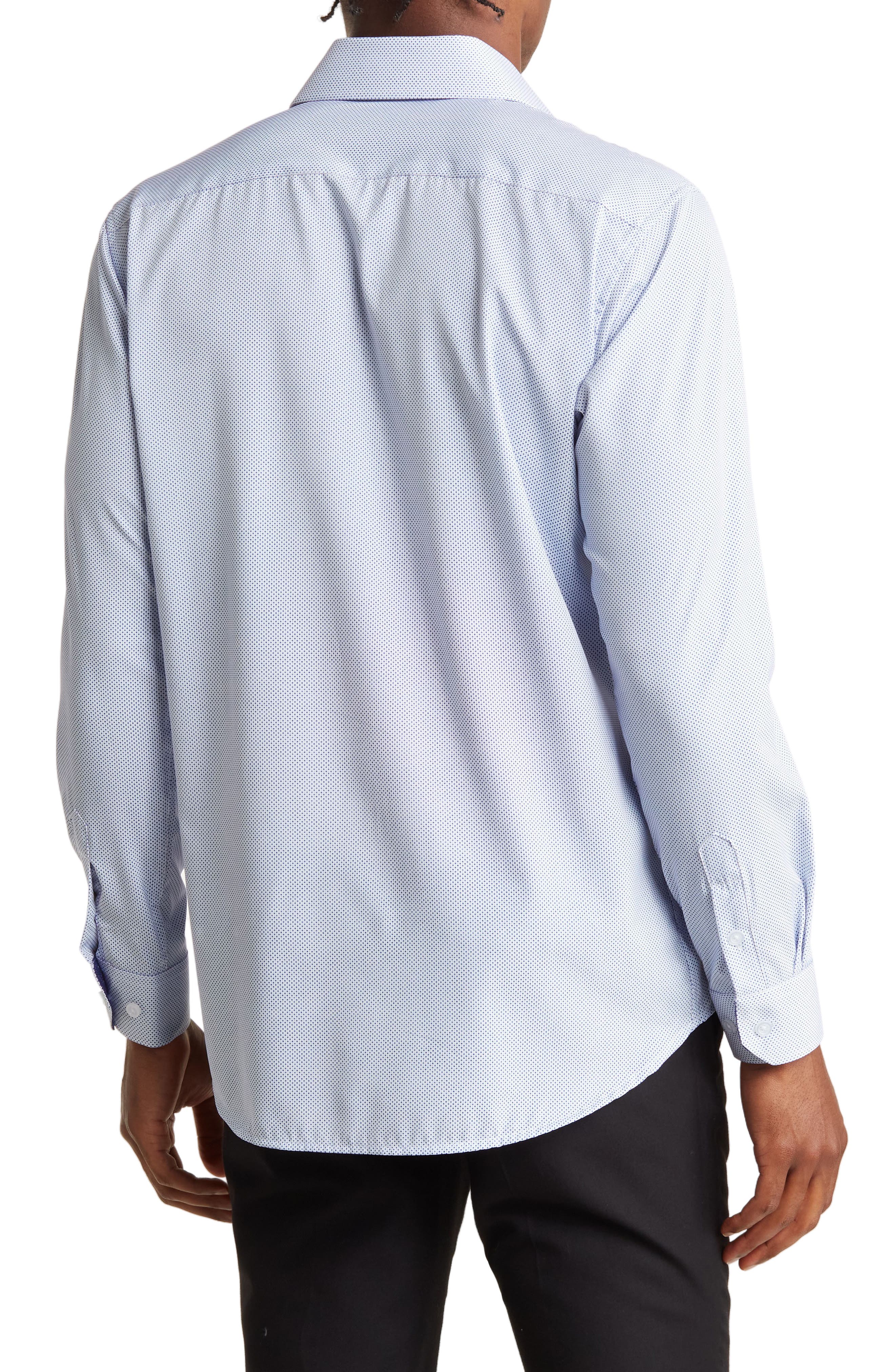 TOM BAINE Regular Fit Performance Stretch Long Sleeve Button Front Shirt