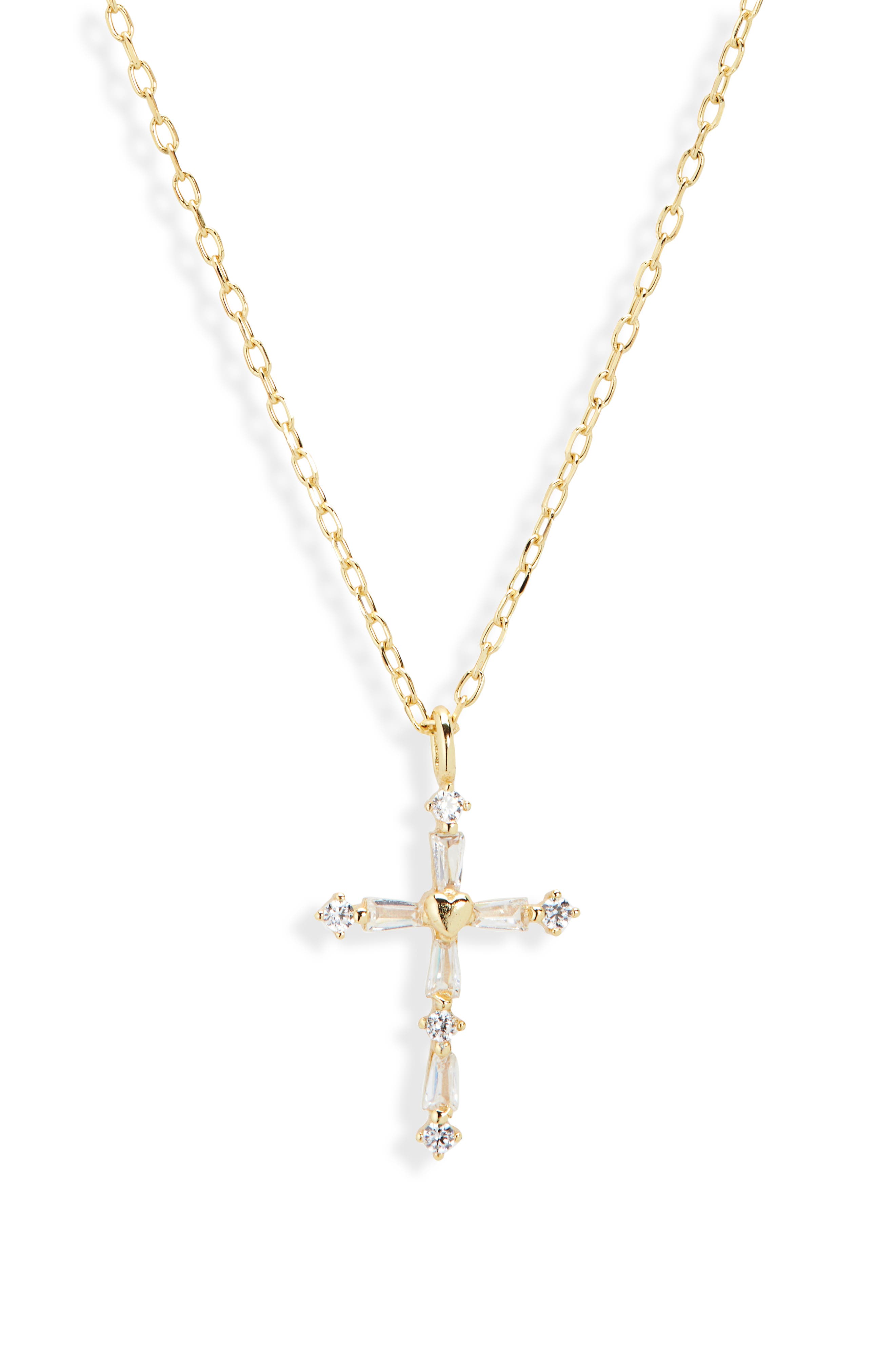 ARGENTO VIVO Cubic Zirconia Cross Pendant Necklace