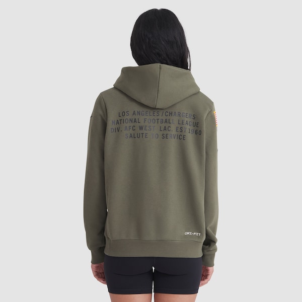 Los Angeles Chargers Nike Women's 2025 Salute to Service Sideline Standard Issue Dri-FIT Hoodie - Olive