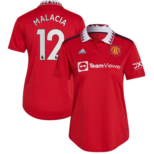 Tyrell Malacia Manchester United adidas Women's 2022/23 Home Replica Player Jersey - Red