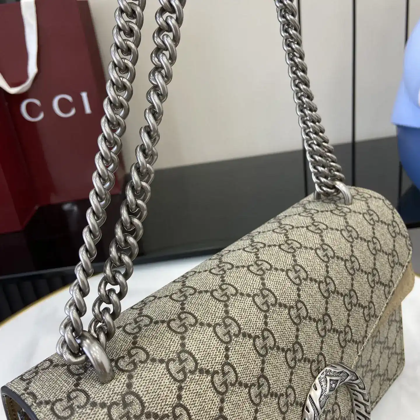 Gucci Canvas and Suede Shoulder Bag product photo from LabelPicks
