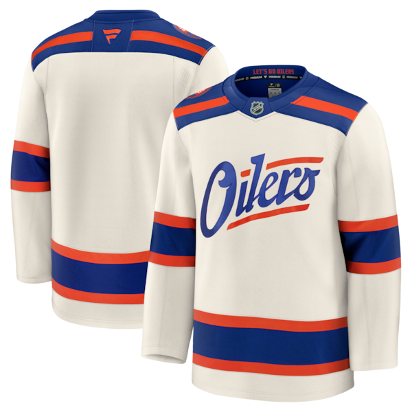 Edmonton Oilers  Alternate Premium Jersey - Light Beige/Royal/White