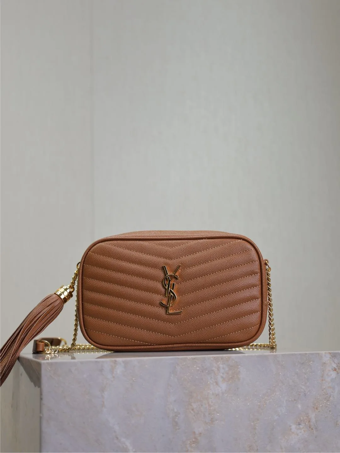 Saint Laurent Brown Calfskin Shoulder Bag product photo from LabelPicks