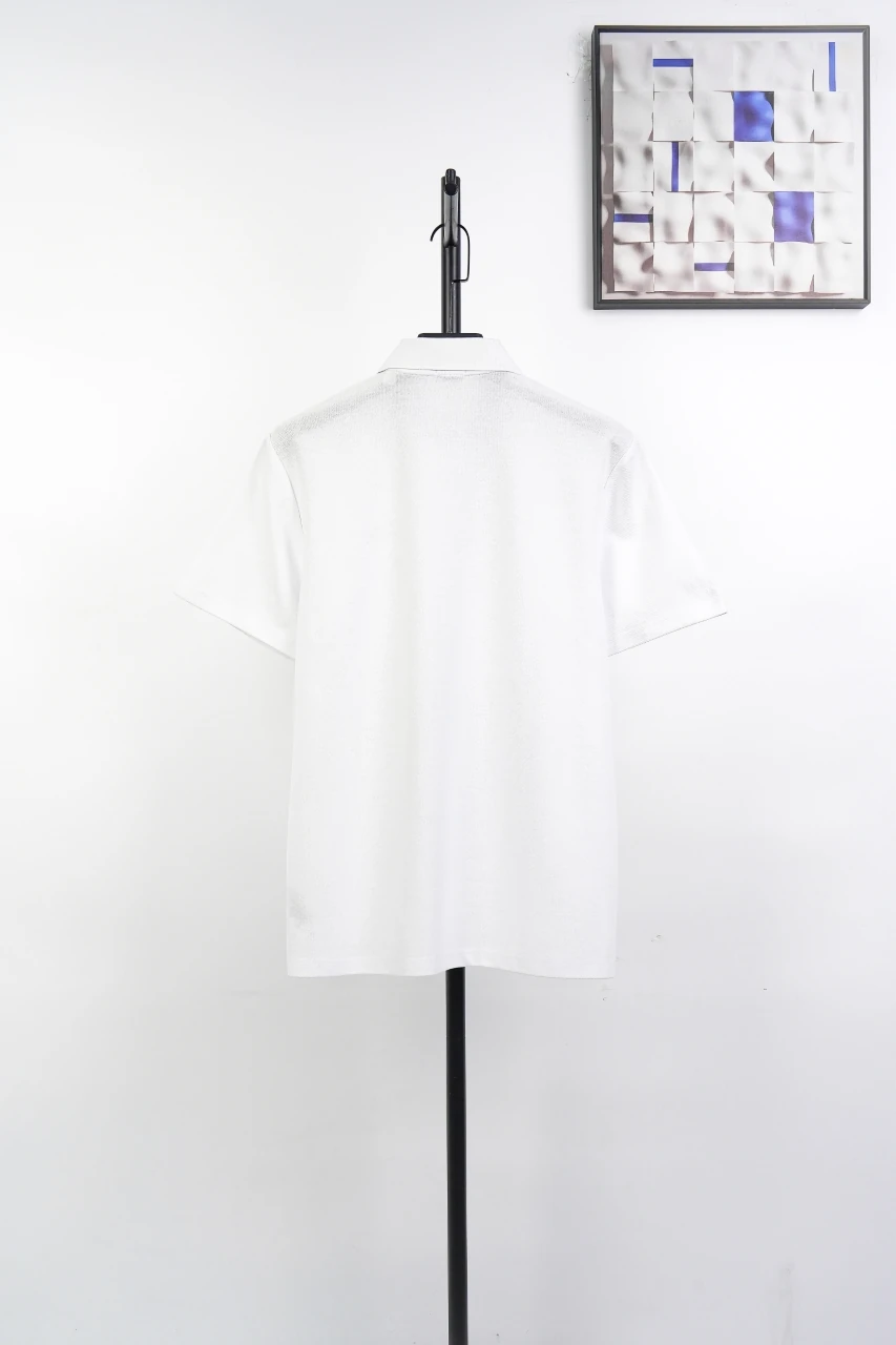 Burberry White Blue Trim Equestrian Knight Polo Shirt product photo from LabelPicks