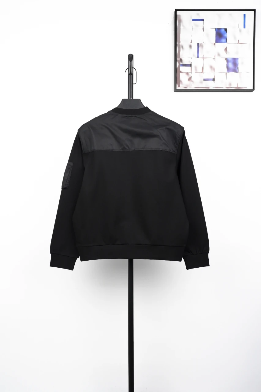 Prada Black Crewneck Sweatshirt with Utility Sleeve Pocket product photo from LabelPicks