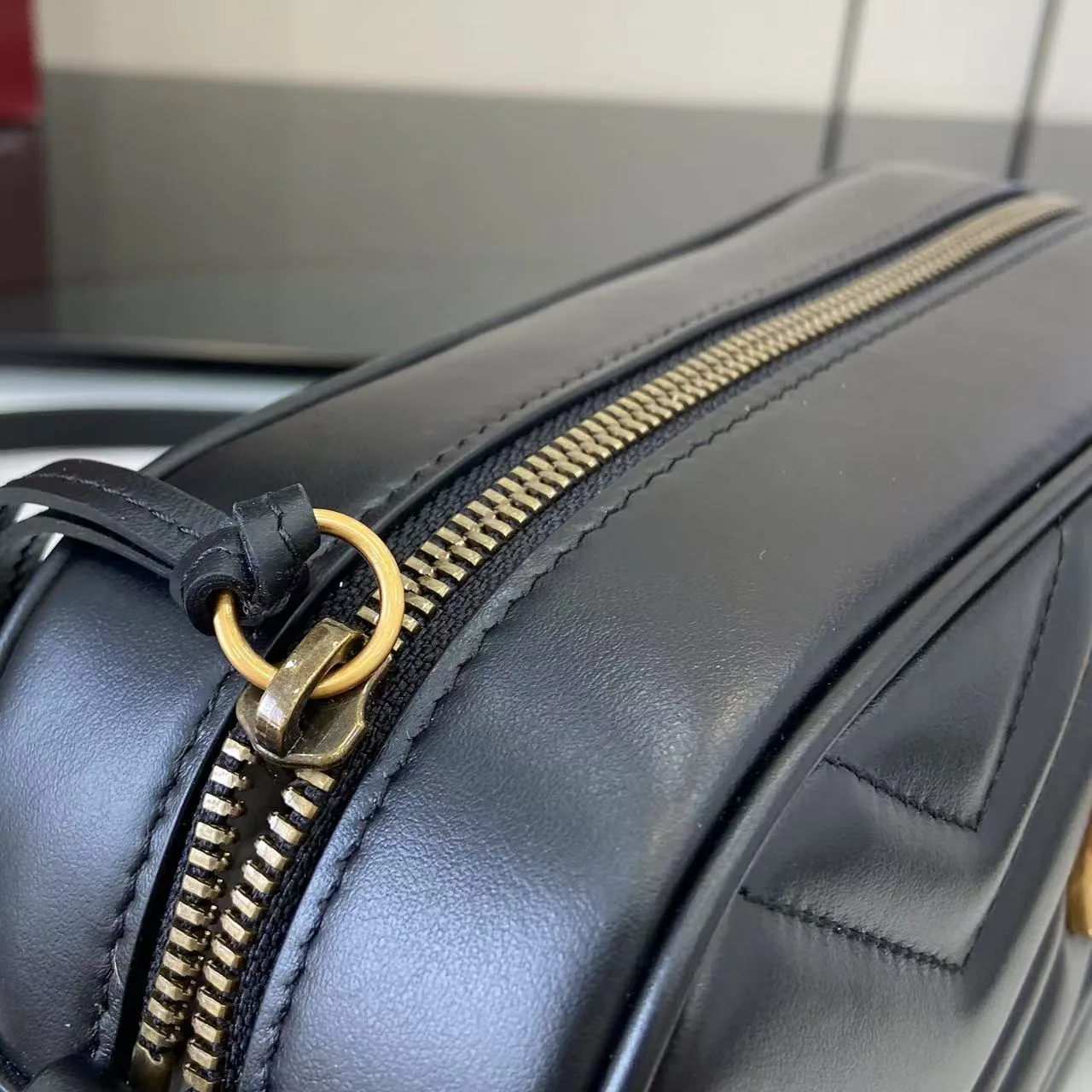 Gucci Marmont Black GG Supreme Canvas Crossbody Bag product photo from LabelPicks