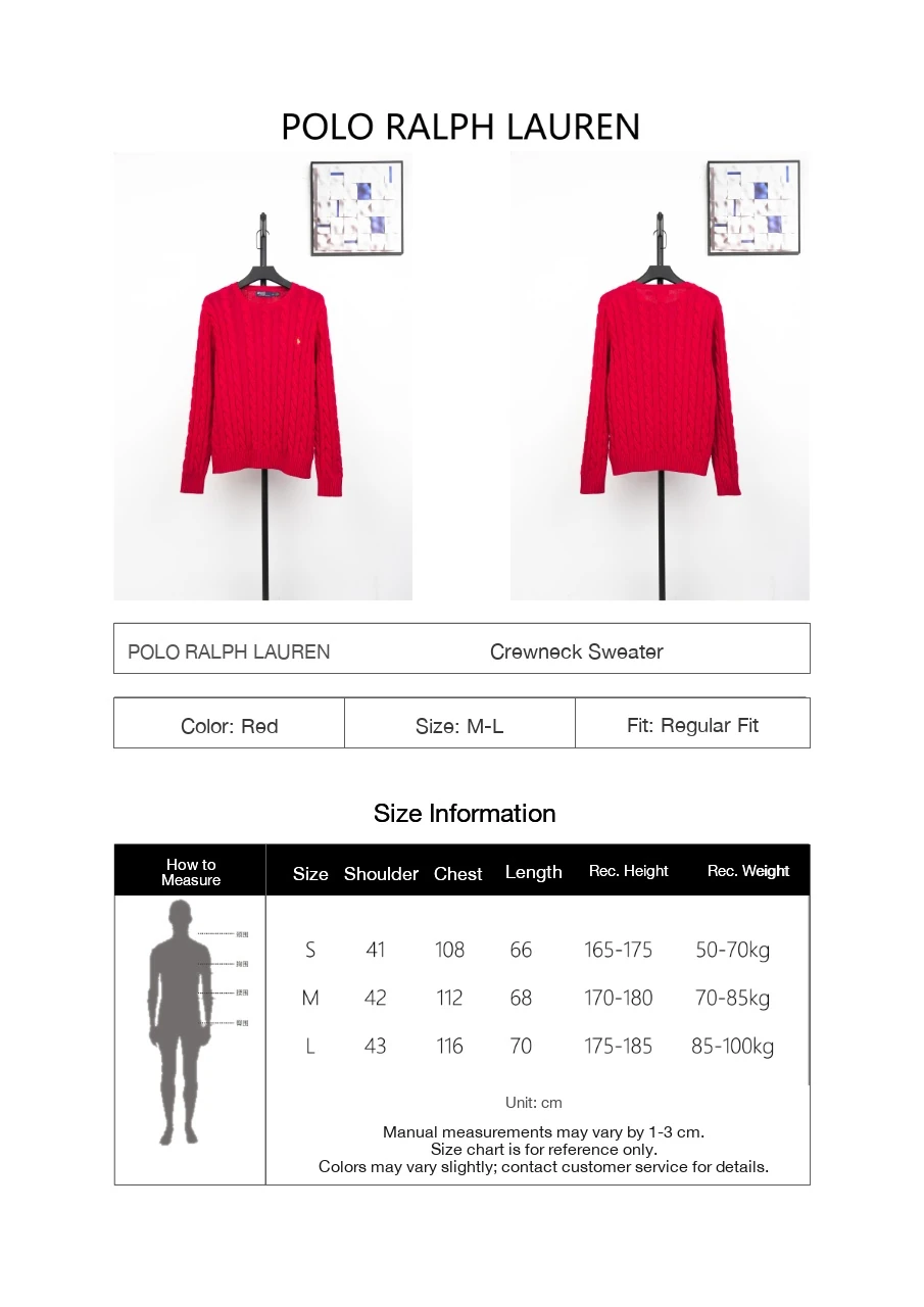 Ralph Lauren Red Pony Embroidered Cable Knit Crewneck Sweater product photo from LabelPicks