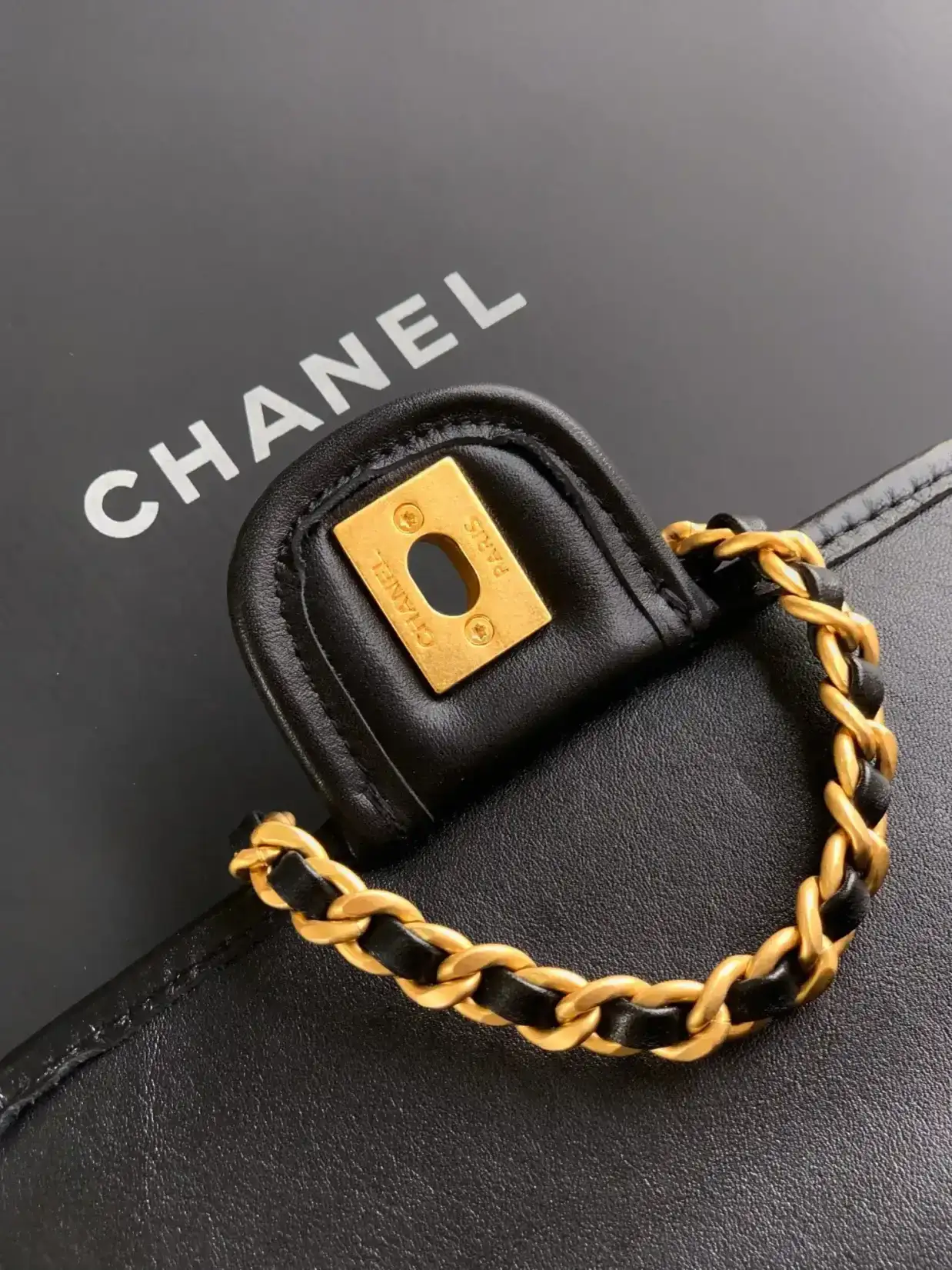 Chanel Black Classic Flap Woven Leather Shoulder Bag product photo from LabelPicks