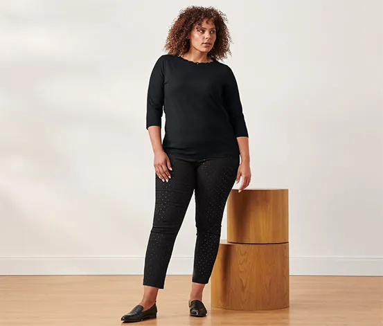 Gepunktete Stretchhose