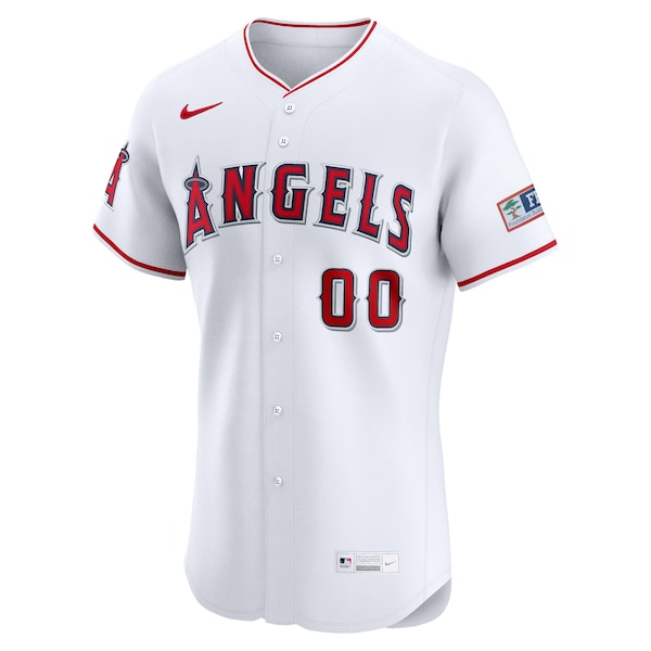 Los Angeles Angels Nike Home Elite Sponsor Patch Custom Jersey - White