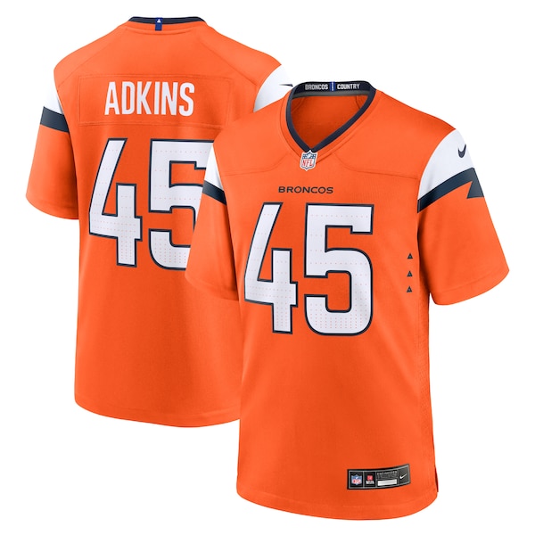 Nate Adkins Denver Broncos Nike Team Game Jersey -  Orange