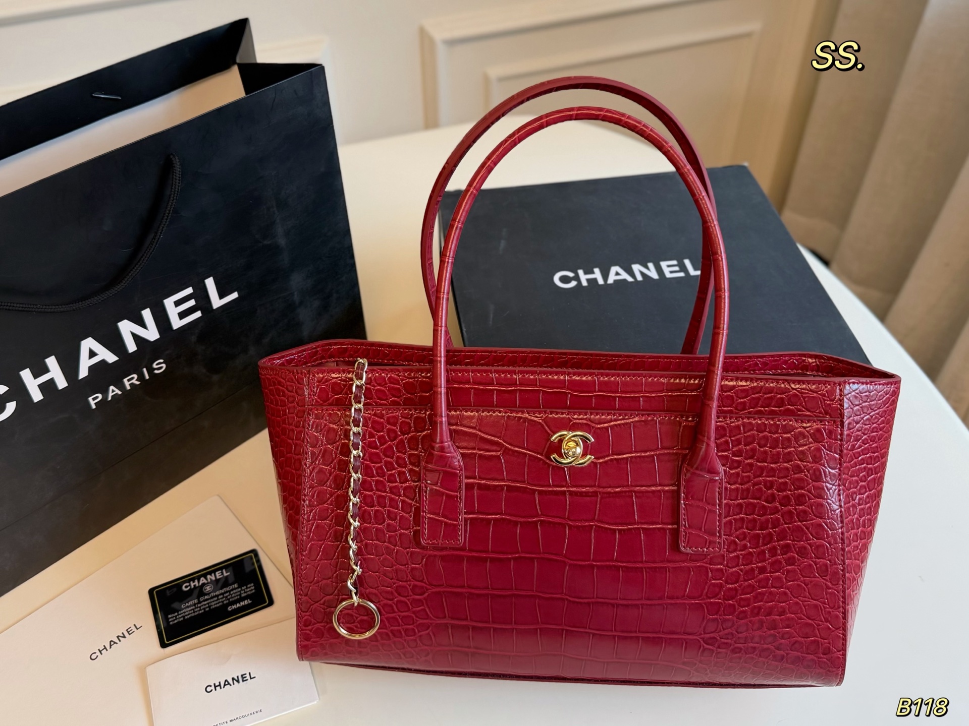Chanel 26S Crocodile-Embossed Tote Bag