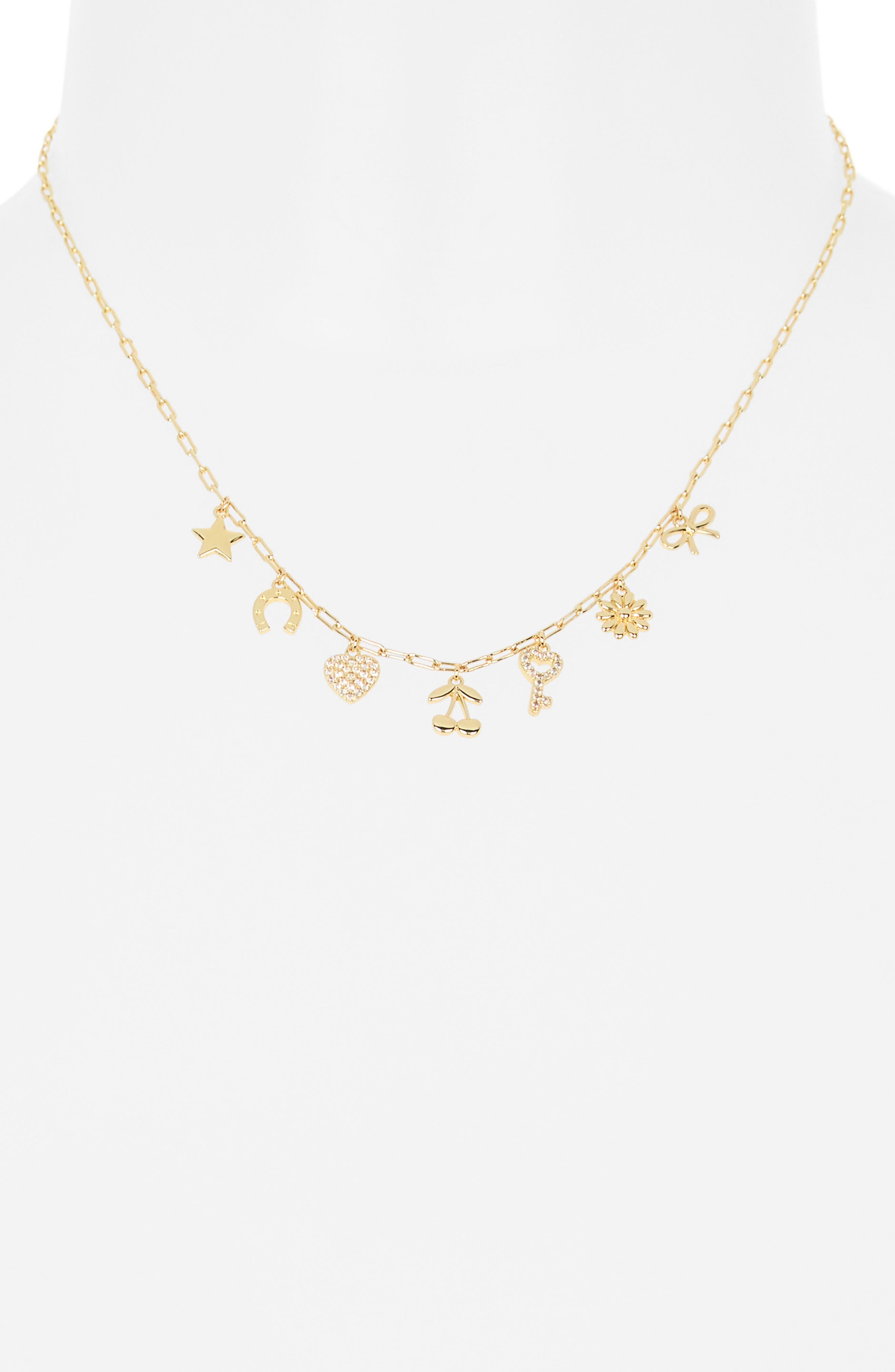 NORDSTROM RACK Cubic Zirconia Multicharm Necklace