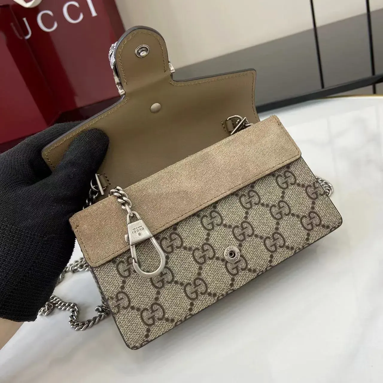 Gucci Dionysus Canvas and Suede Crossbody Bag product photo from LabelPicks
