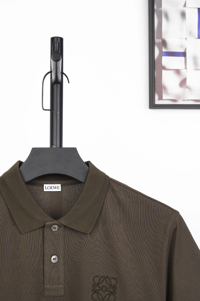 LOEWE Brown Anagram Embroidered Cotton Polo Shirt product photo from LabelPicks