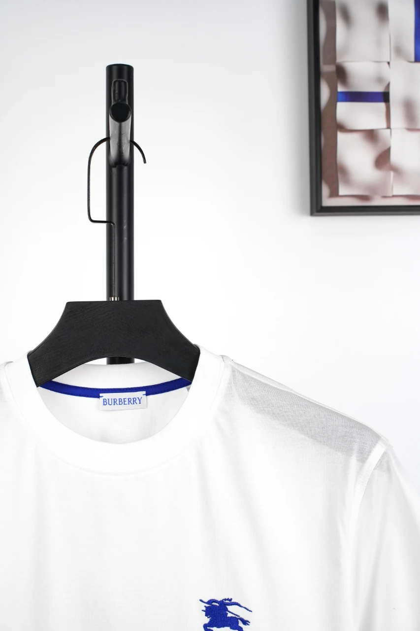 Burberry White Blue Equestrian Knight Embroidered T-Shirt product photo from LabelPicks