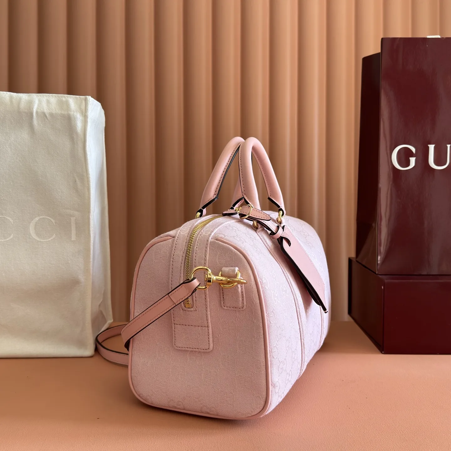 Gucci Ophidia Pink GG Supreme Canvas Top Handle Bag product photo from LabelPicks