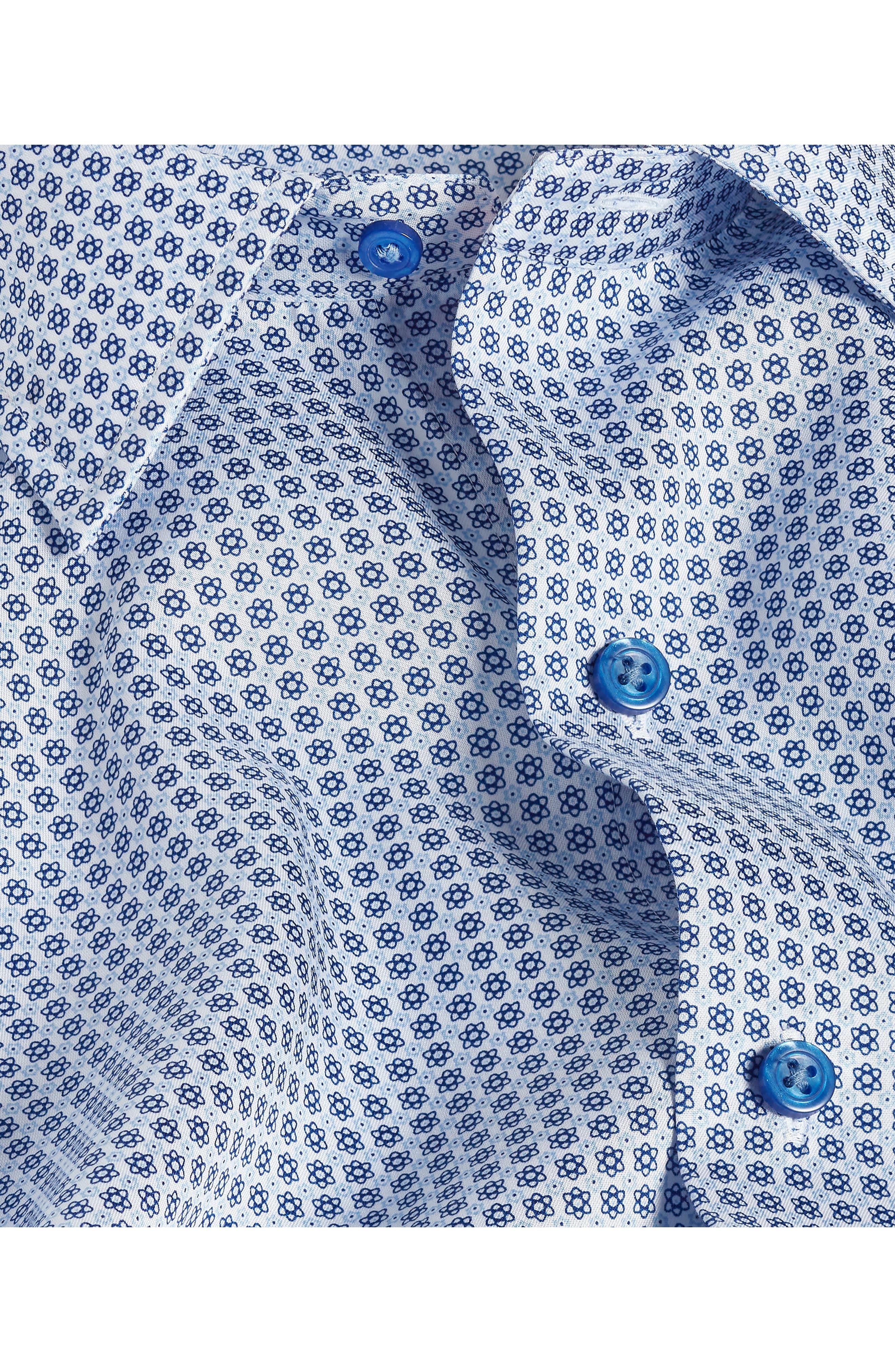 David Donahue Floral Print Lyocell Short Sleeve Shirt