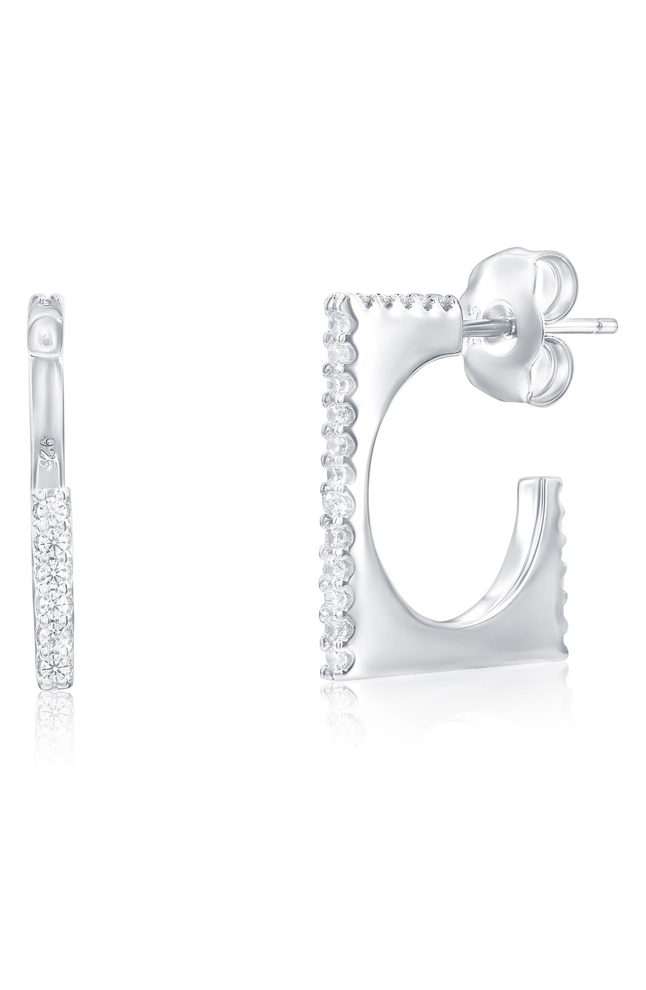 SUZY LEVIAN Cubic Zirconia Square Hoop Earrings