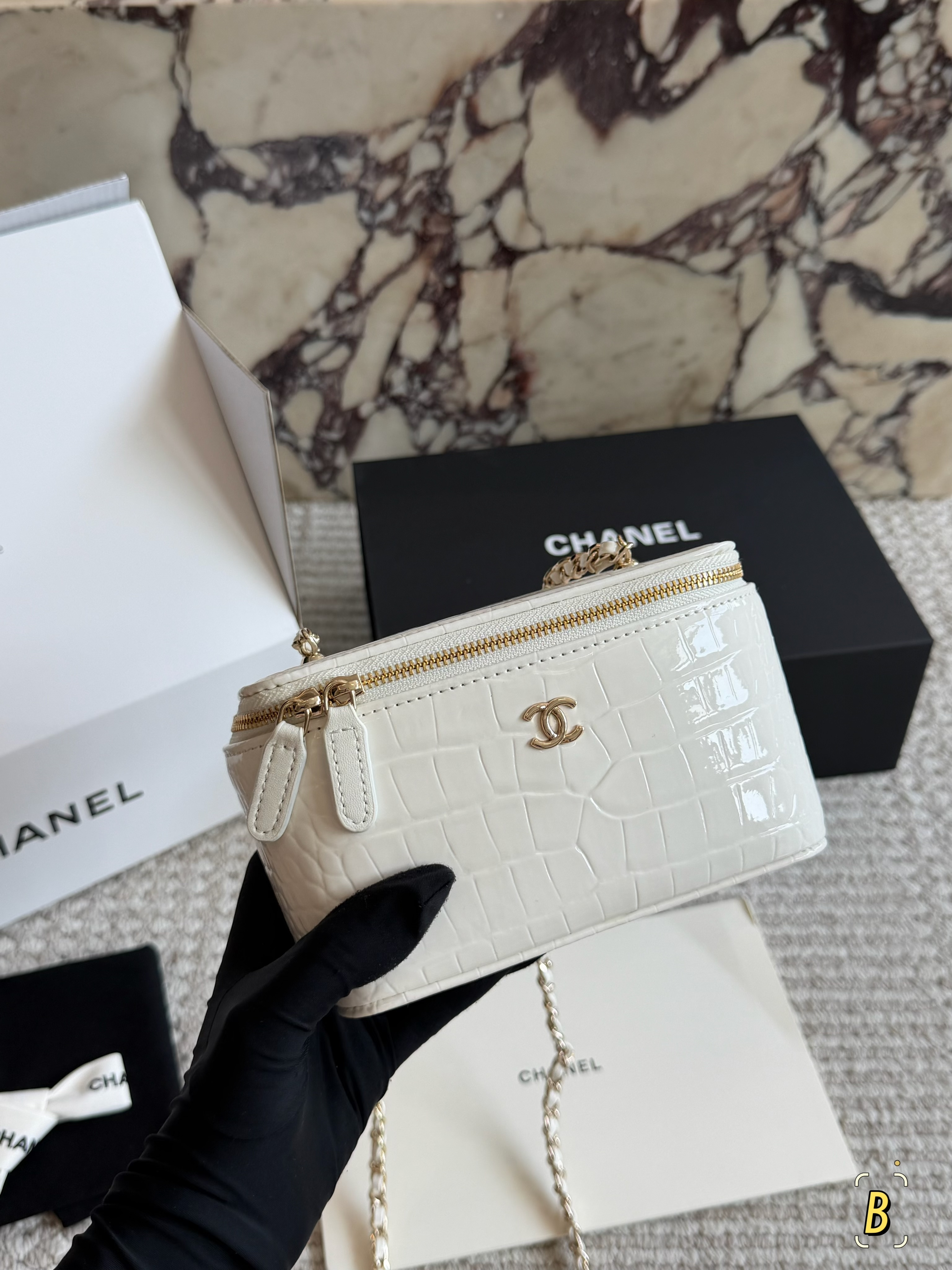 Chanel cosmetic box bag
