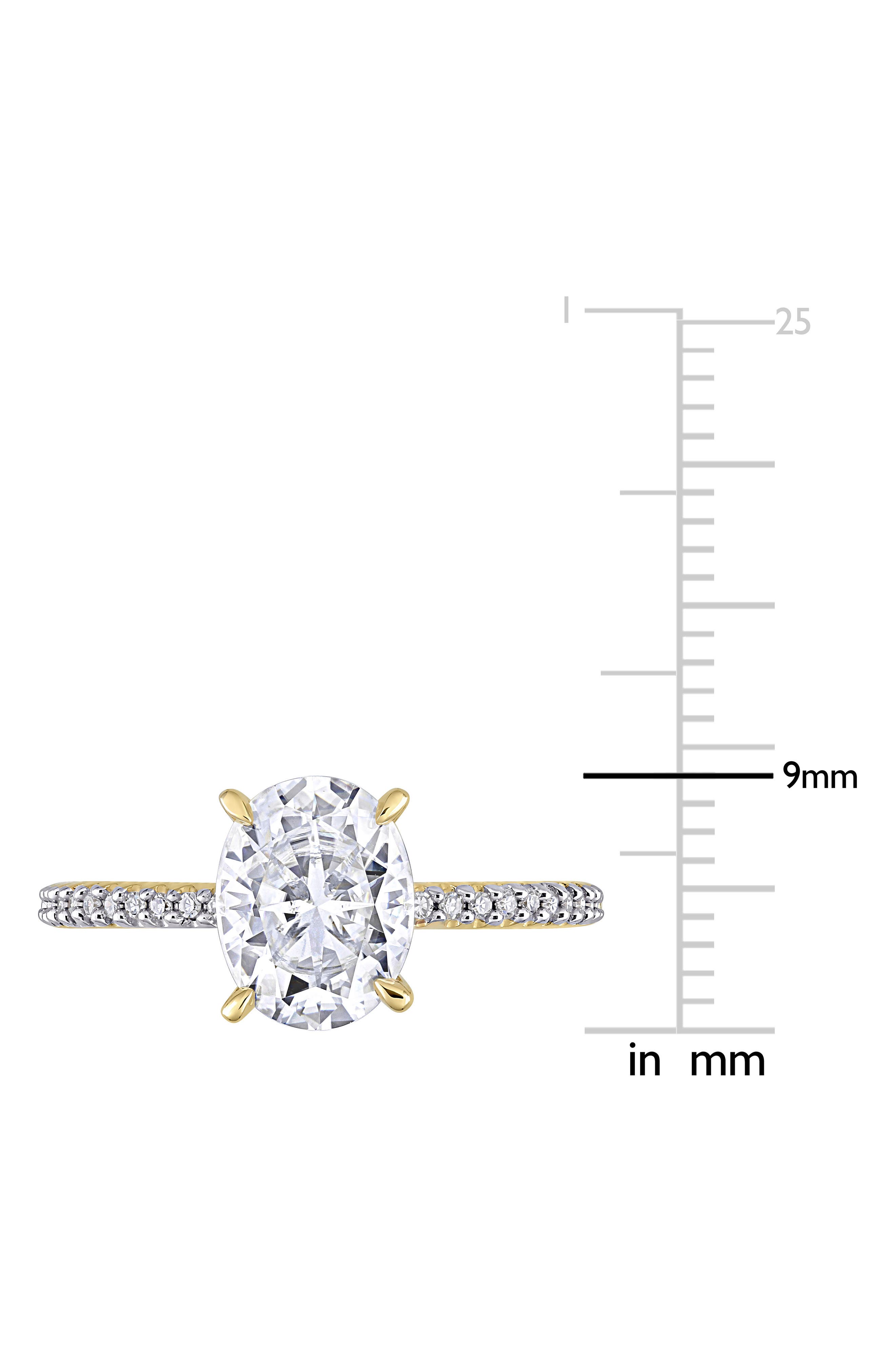 DELMAR 14K Yellow Gold Created Moissanite Engagement Ring